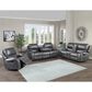 Crystal City Keily Manual Reclining Sofa with Dropdown Table in Dove Grey, , large