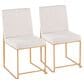 Lumisource Fuji Side Chair with Beige Cushion in Gold (Set of 2), , large