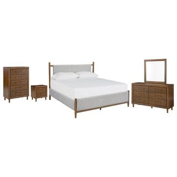 Ashley Lyncott 5-Piece King Bedroom Set in Medium Brown, , large