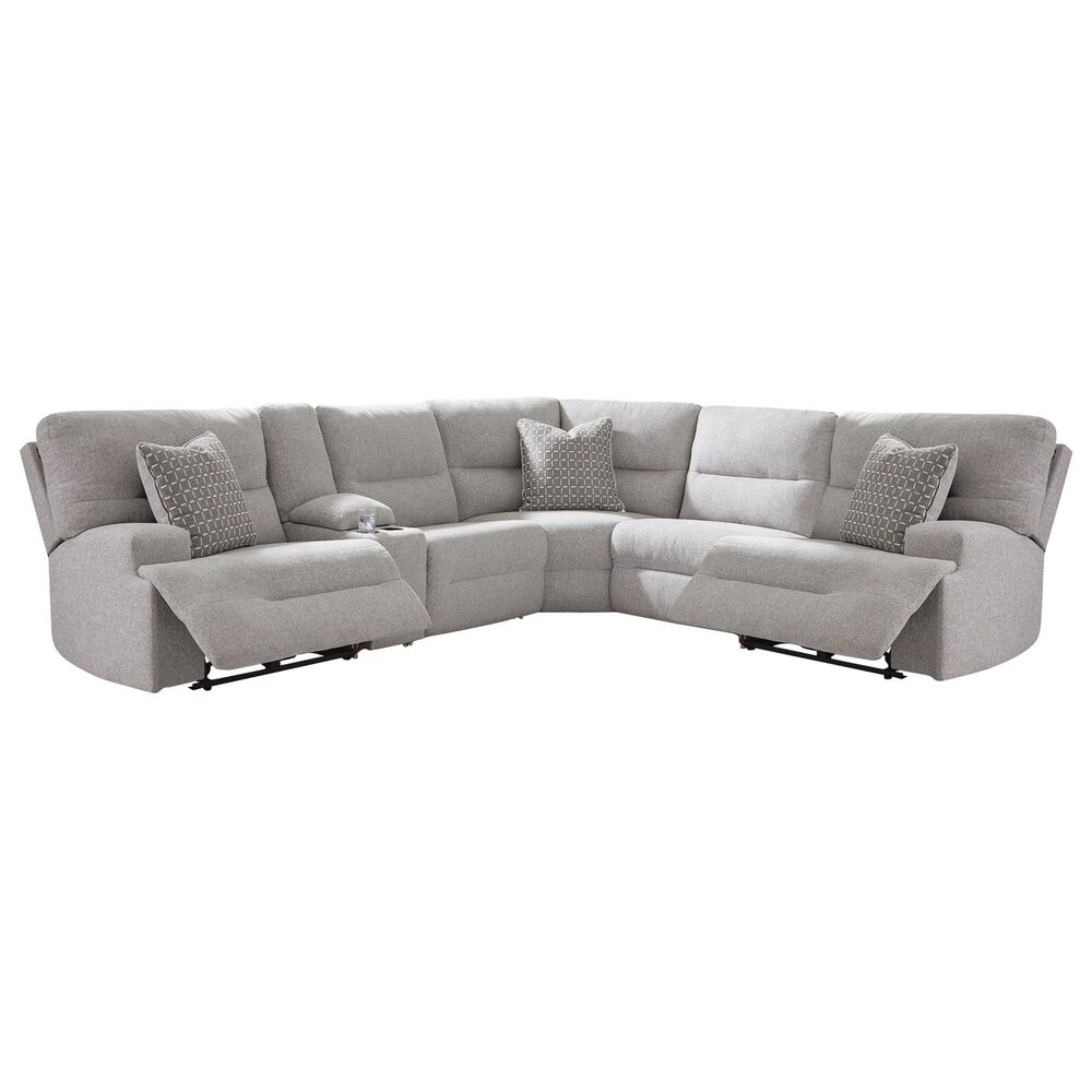 Ashley Acklen Place 6-Piece Power Reversible Reclining Sectional in Pewter, , large