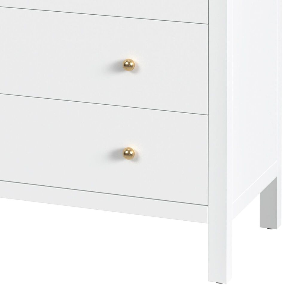 Butler Specialty Company Nora 5-Drawer Tall Dresser in Smooth White, , large