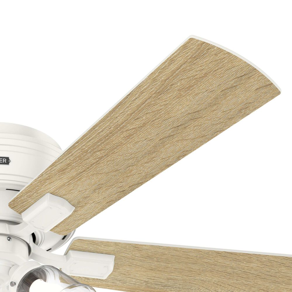Hunter Crestfield Low Profile 52&quot; Ceiling Fan with LED Lights in Fresh White, , large