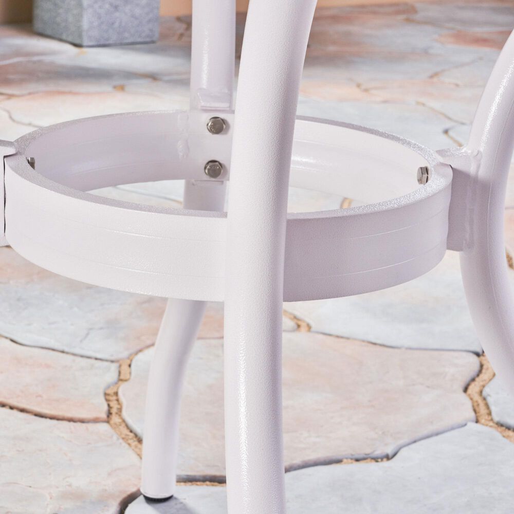 Hearth and Haven Phoenix Outdoor Round Dining Table in White - Table Only, , large