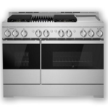 JennAir 48" Gas Professional Range with Chrome-Infused Griddle and Infrared Grill in Black Glass, , large