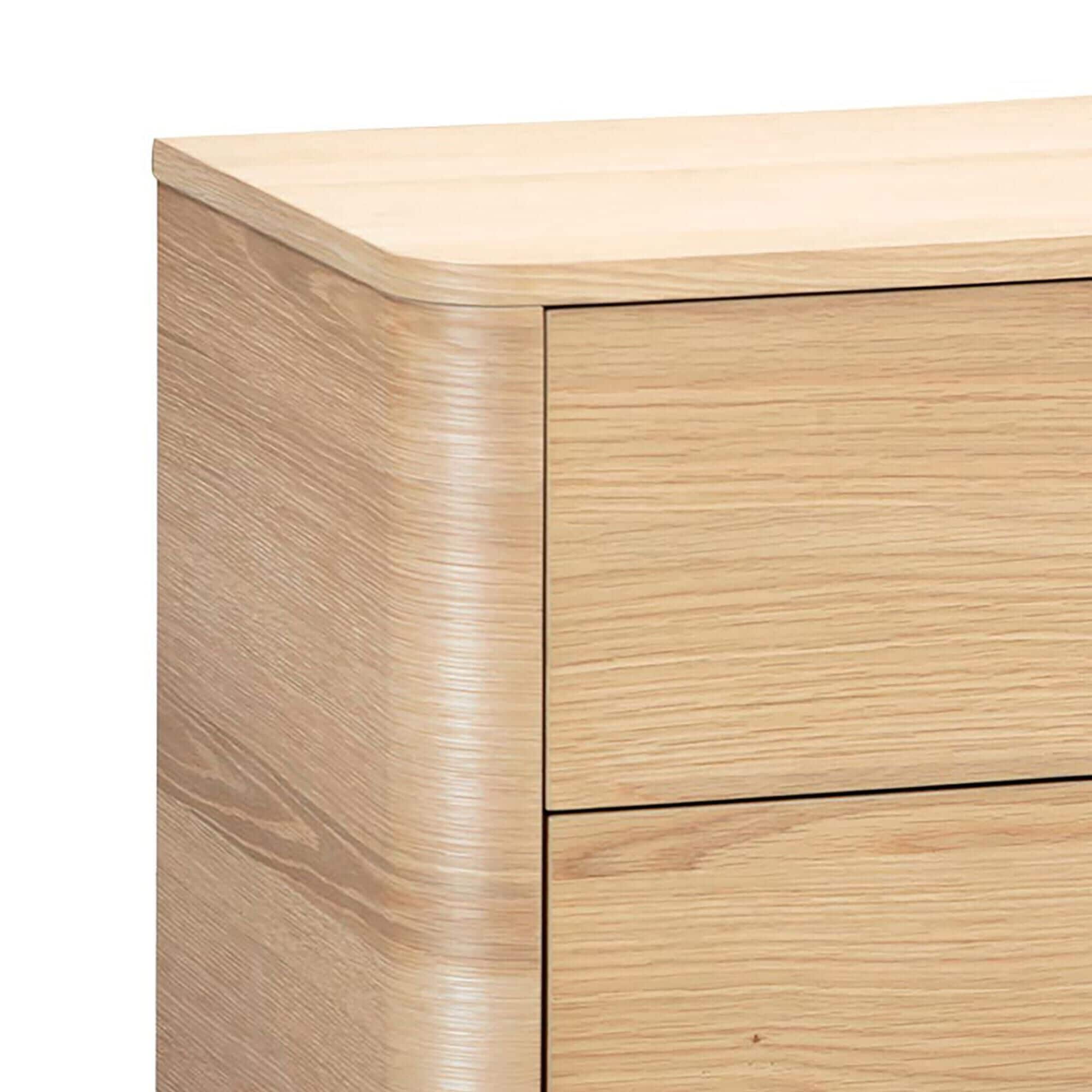 Moe's Home Collection Round Off 2-Drawer Nightstand in Natural