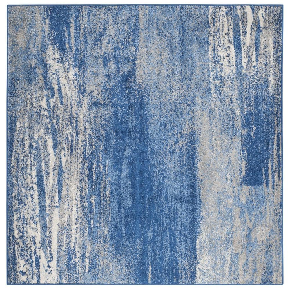 Safavieh Adirondack ADR112F-4SQ 4" x 4" Silver/Blue Square Rug, , large