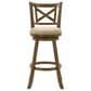 Armen Living Kodi Swivel Bar Height Stool with Light Scone Upholstery in Sepia Brown, , large