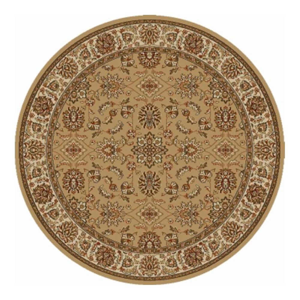 Radici USA Bergamo 1592 8' Round Beige Area Rug, , large