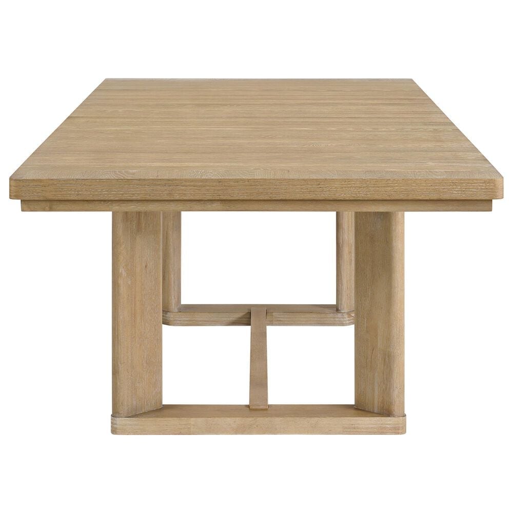 Emerald Home Furnishings Pacific Grove Trestle Dining Table in Sand Dune Brown - Table Only, , large