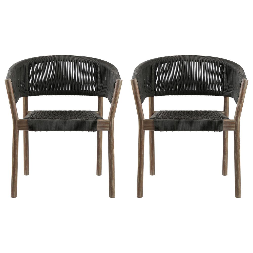 Blue River Doris Patio Dining Chair in Light Eucalyptus and Charcoal &#40;Set of 2&#41;, , large