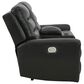 Ashley Warlin Power Reclining Loveseat with Console in Black, , large