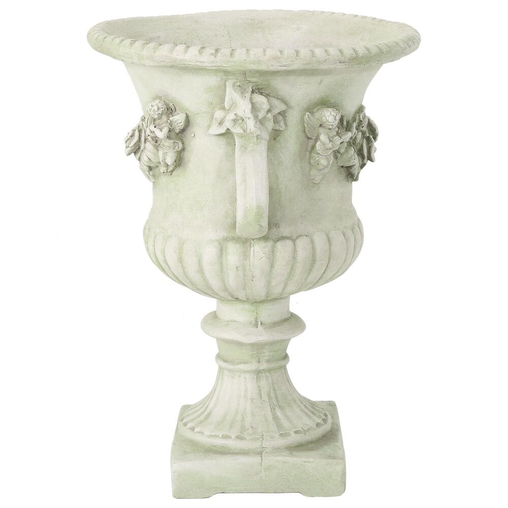 Hearth and Haven Outdoor Garden Urn Planter in White, , large