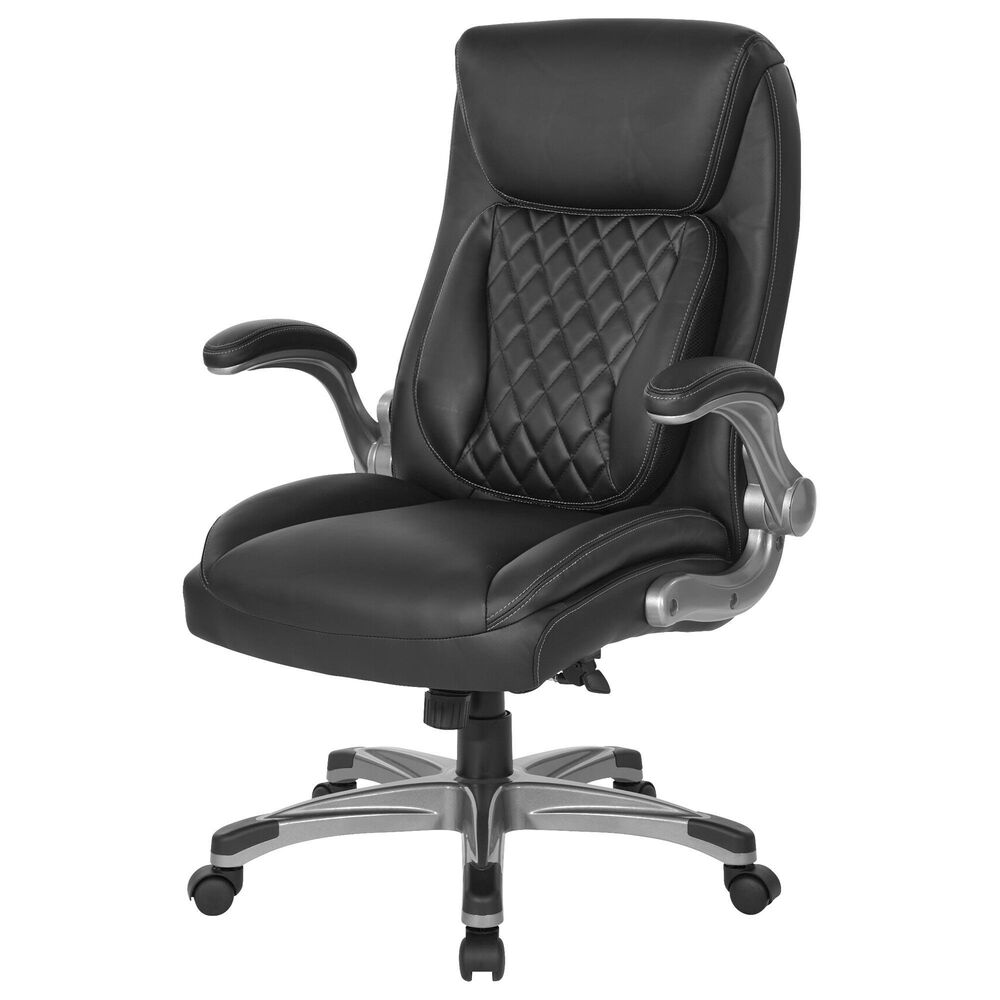 Valor Living Executive Chair with Black Upholstery in Titanium, , large