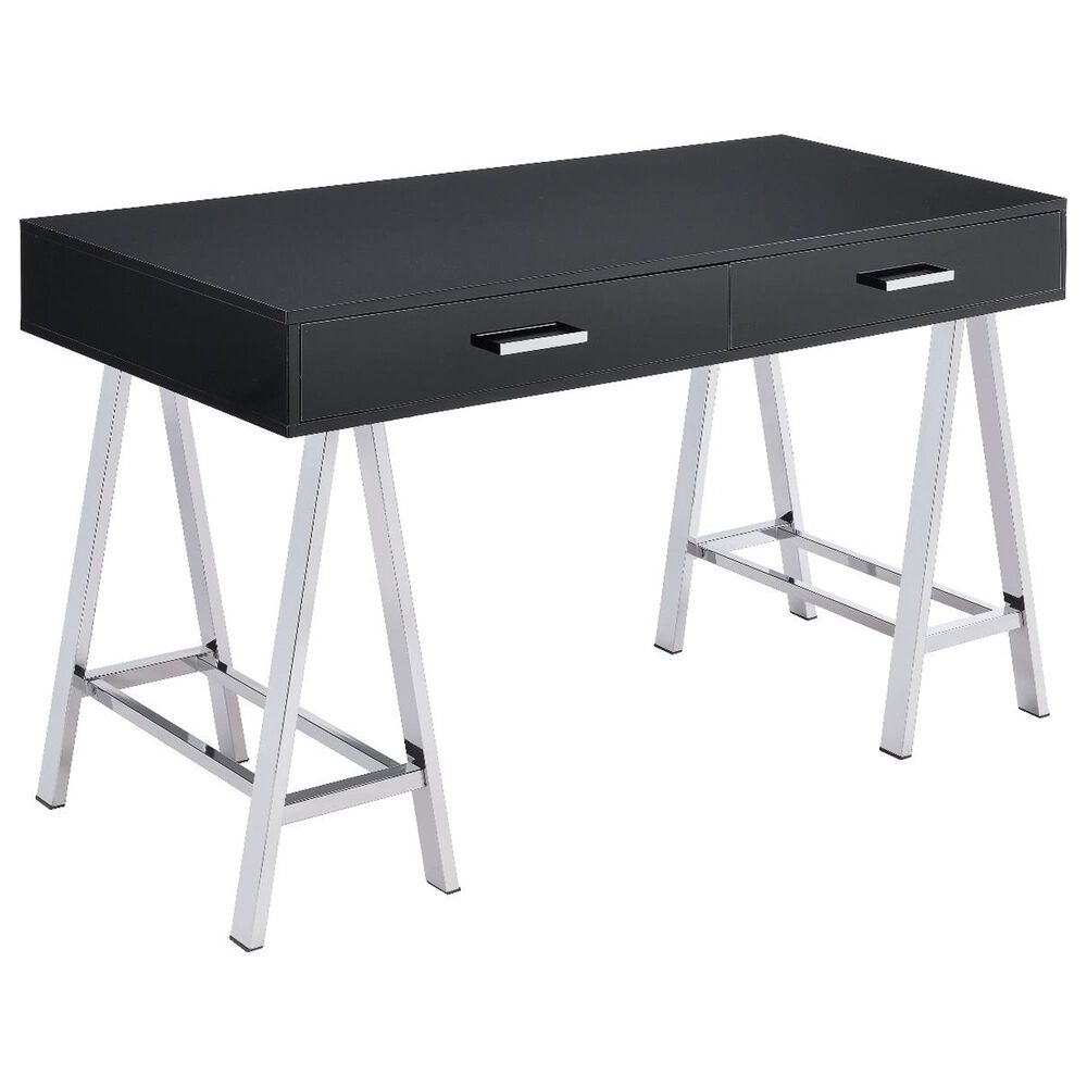Gunnison Co. Coleen Writing Desk with USB Port in Black High Gloss, , large