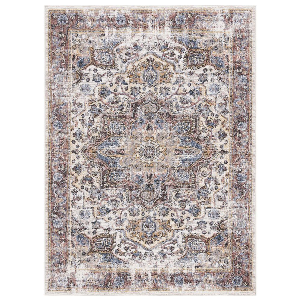 Safavieh Astoria Oriental 4" x 6" Ivory, Blue and Rust Area Rug, , large