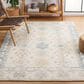 Safavieh Micro-Loop MLP476M 4" x 6" Ivory and Blue Area Rug, , large