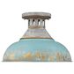 Golden Lighting Kinsley Semi-Flush in Aged Galvanized and Teal, , large