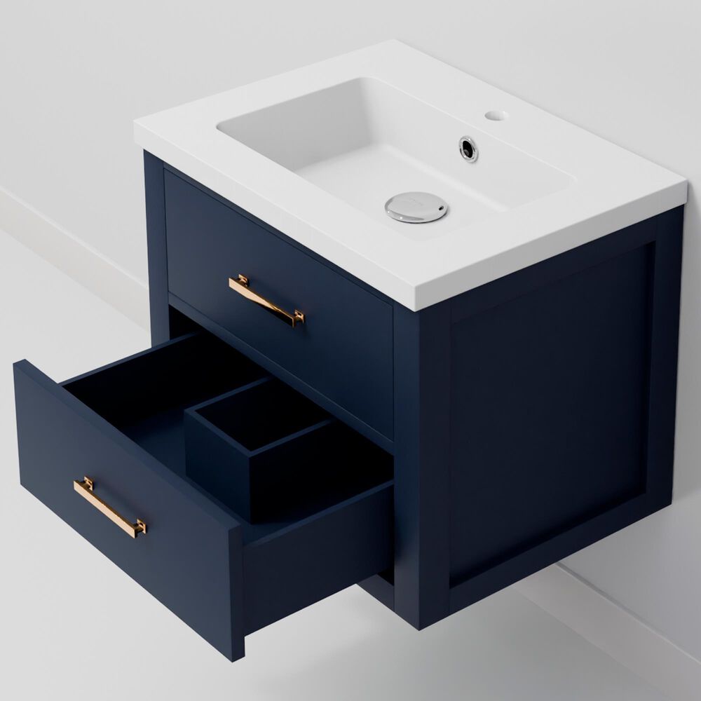 Lexora Home Castor 24" Single Bathroom Vanity in Blue with White Acrylic Top and Rectangular Sink, , large