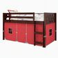 Forest Grove Circles Twin Loft Bed with Red Tent in Dark Cappucino, , large