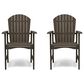 Hearth and Haven Outdoor Adirondack Dining Chair in Grey (Set of 2), , large