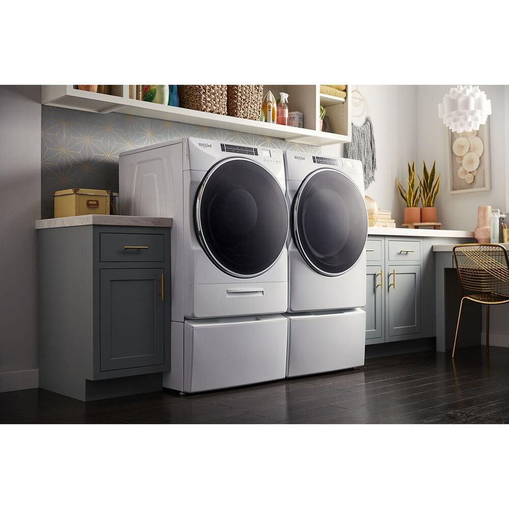 Whirlpool 5.0 Cu. Ft. Front Load Washer and 7.4 Cu. Ft. Gas Dryer Pair in White, , large