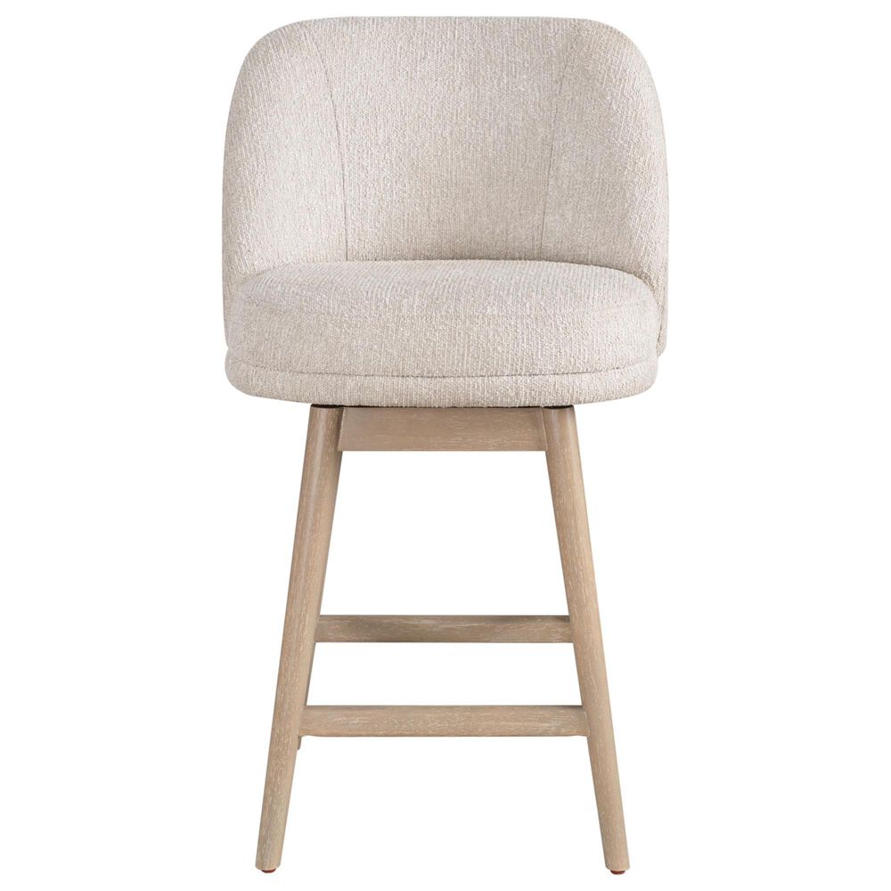 Armen Living Sadie 26" Swivel Counter Height Stool in Washed Wood, , large