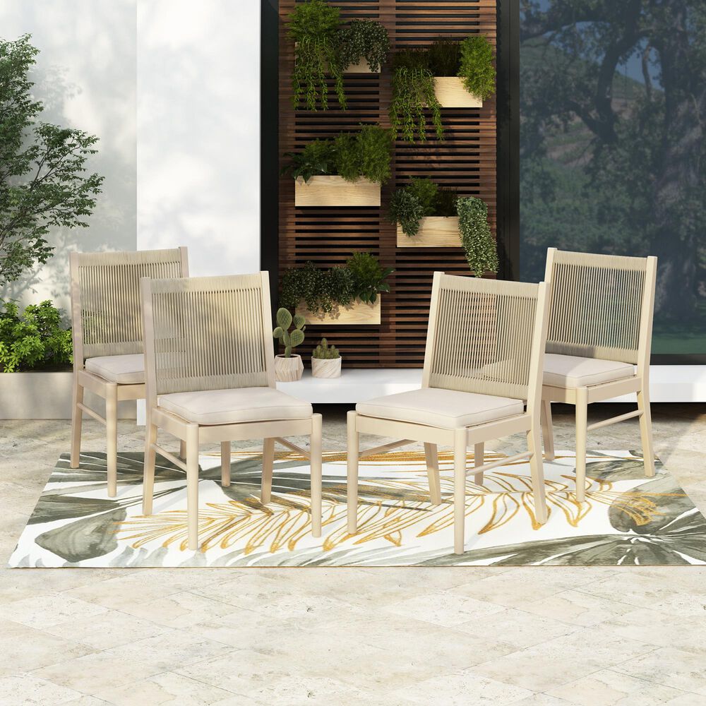 Hearth and Haven Cordoba Outdoor Dining Chair in Beige (Set of 2), , large