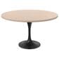 Leisuremod LeisureMod Verve Collection 48 Round Dining Table, Black Base with Light Natural Wood MDF Top, , large