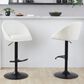 LumiSource Matisse Adjustable Swivel Barstool with Cream Fabric Upholstery in Black (Set of 2), , large