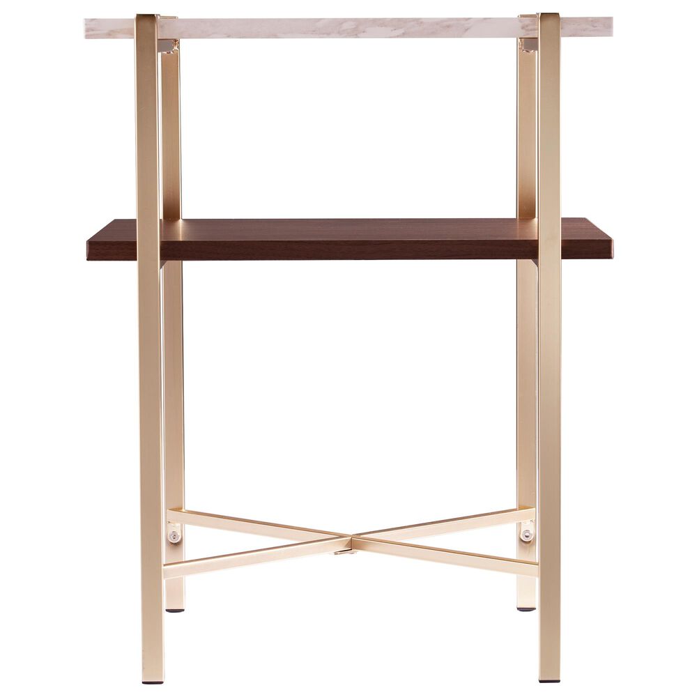 Southern Enterprises Ardmillan Storage End Table in Brass, Tobacco, and White, , large