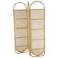 Maple and Jade 3-Panel Arched Oval Partition Room Divider Screen in Light Brown, , large