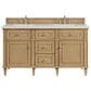 James Martin Vanities Lorelai 60" Double Vanity in Light Natural Oak with 3 cm Lime Delight Quartz Top, , large