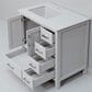 Lexora Home Jacques 36" Left Offset Single Bathroom Vanity in White with 2 cm White Quartz Top and Rectangular Sink, , large