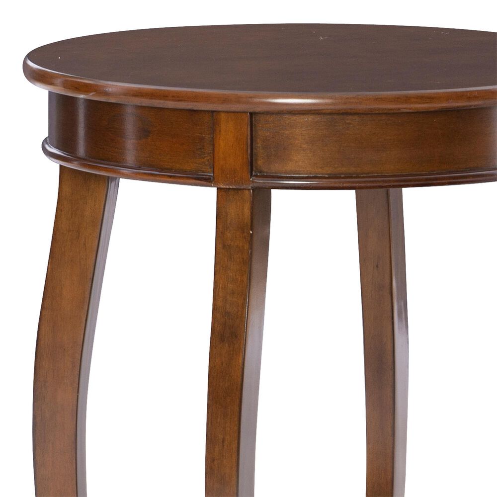 Linon Home Decor Rainbow Round Side Table in Hazelnut, , large