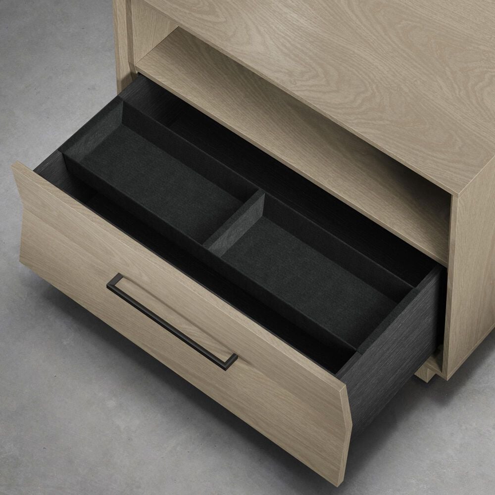 BDI Kava 28&quot; 1-Drawer Nightstand in Washed Oak with Outlets and USB Ports, , large