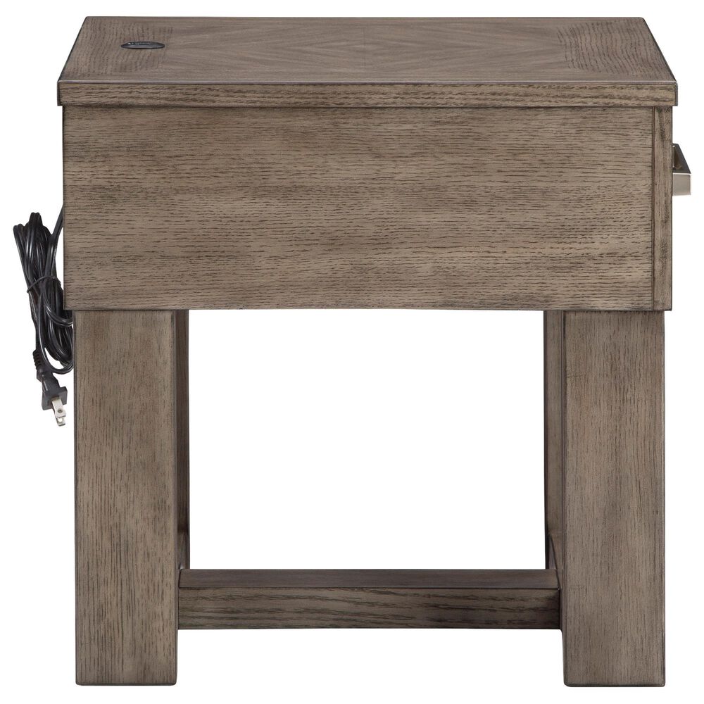 Ashley Loyaska End Table in Grayish Brown and White, , large