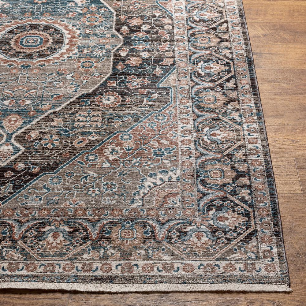 Surya Carlisle Oriental 2&#39;11&quot; x 10&#39; Dusty Pink, Sage, Denim, Medium Brown and Dark Brown Runner, , large
