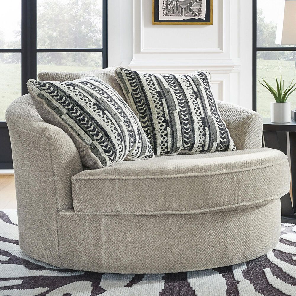 Ashley Calnita Oversized Swivel Accent Chair in Sisal, , large