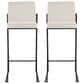 Lumisource Fuji High Back Barstool with Beige Fabric in Black (Set of 2), , large