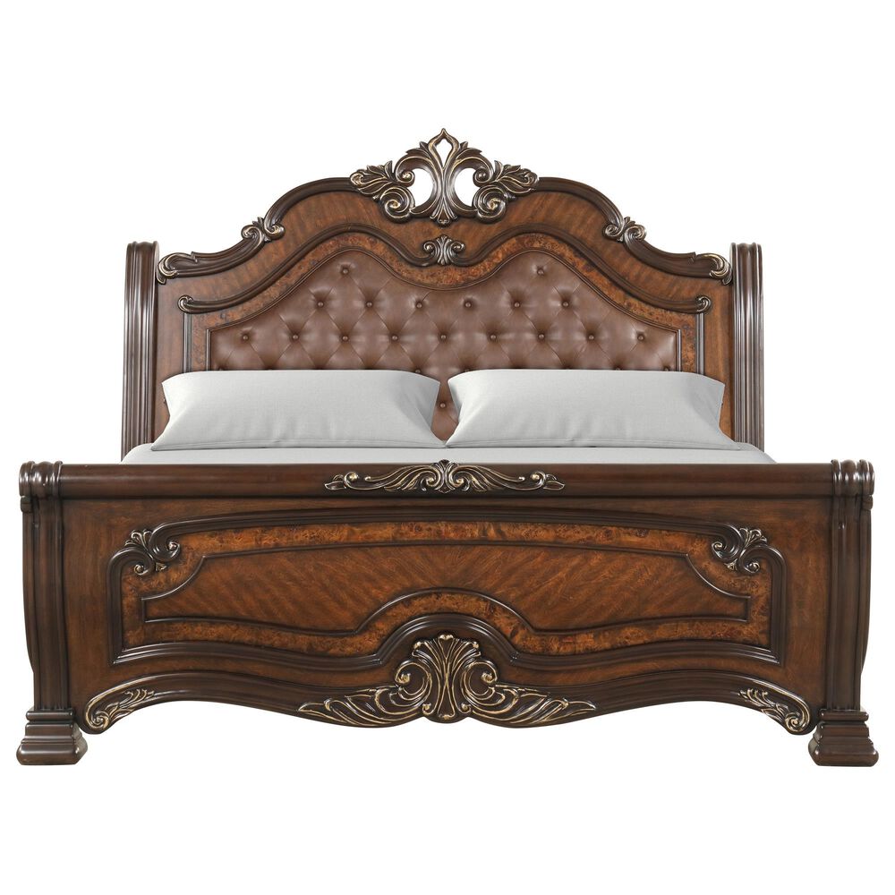 New Heritage Design Belle Notte King Sleigh Bed in Mahogany, , large