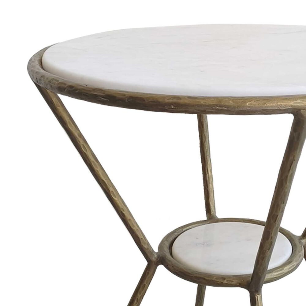 Uttermost Refuge Side Table in White and Gold, , large