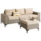 HOMLUX 4-Piece Patio Modular Sofa and Ottoman Set in Beige, , large