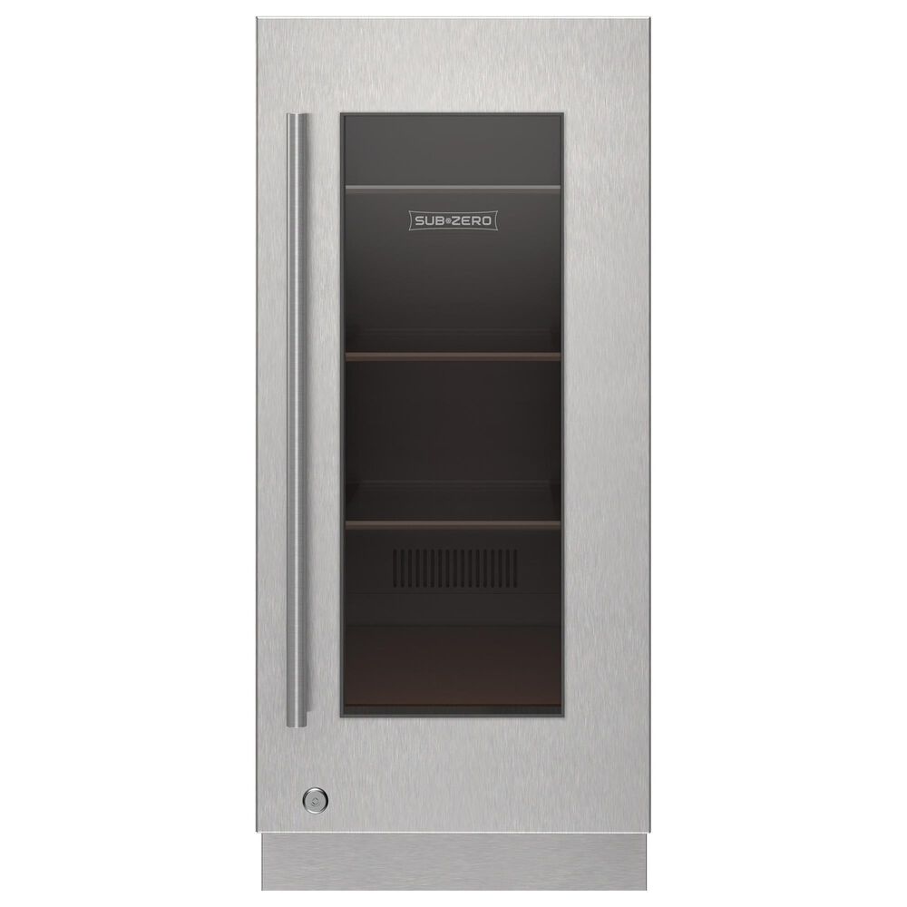 Sub-Zero 15" Right Hinge Glass Door Panel with Tubular Handle and Lock in Stainless Steel, , large