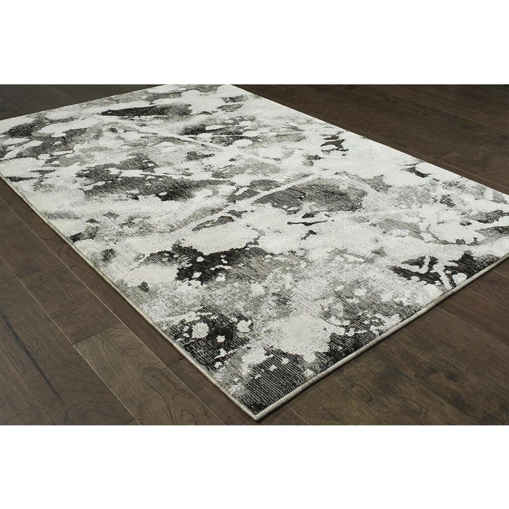Oriental Weavers Evolution 8035B 5&#39;3&quot; x 7&#39;3&quot; Charcoal and White Area Rug, , large