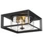Golden Lighting Smyth 2-Light Outdoor Flush Mount with Seeded Glass Shade in Natural Black, , large