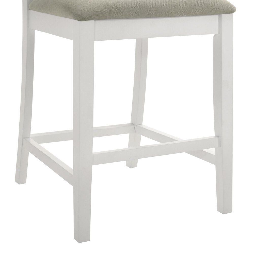 Armen Living Nolan 26" Counter Height Stool in Matte White, , large