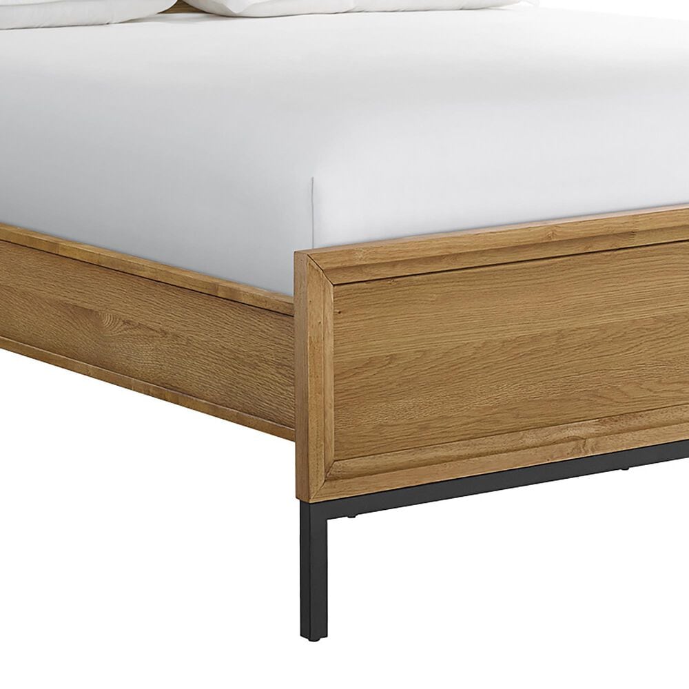 Hawthorne Furniture Newport Queen Panel Bed in Natural Oak and Matte Black, , large