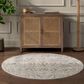 Surya Reina Light Gray, Denim, Cream, Tan, Light Brown, Rust, Mustard and Olive 5"3" Round Area Rug, , large
