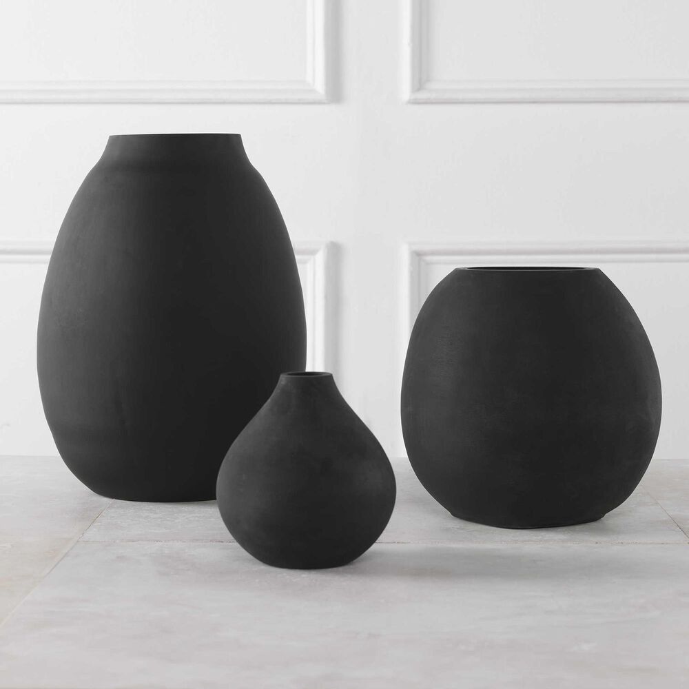 Uttermost Hearth Vase in Black &#40;Set of 3&#41;, , large