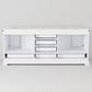 Lexora Home Dukes 80" Double Bathroom Vanity in White with 2 cm White Quartz Top and Rectangular Sinks, , large